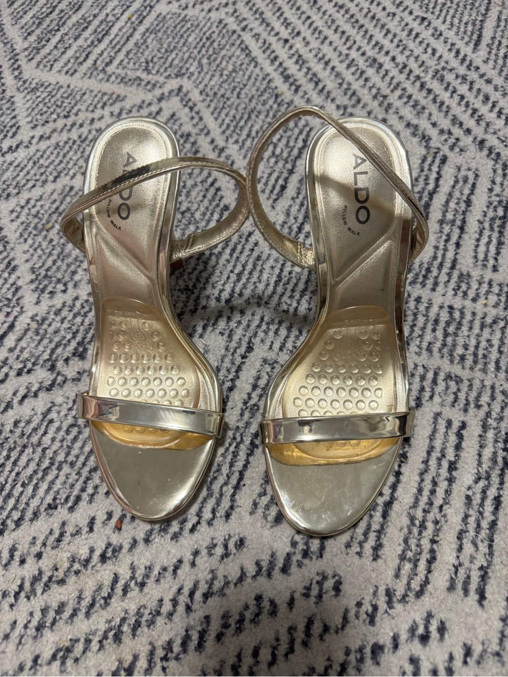 ALDO Gold Metallic Open-Toe Strappy Heels